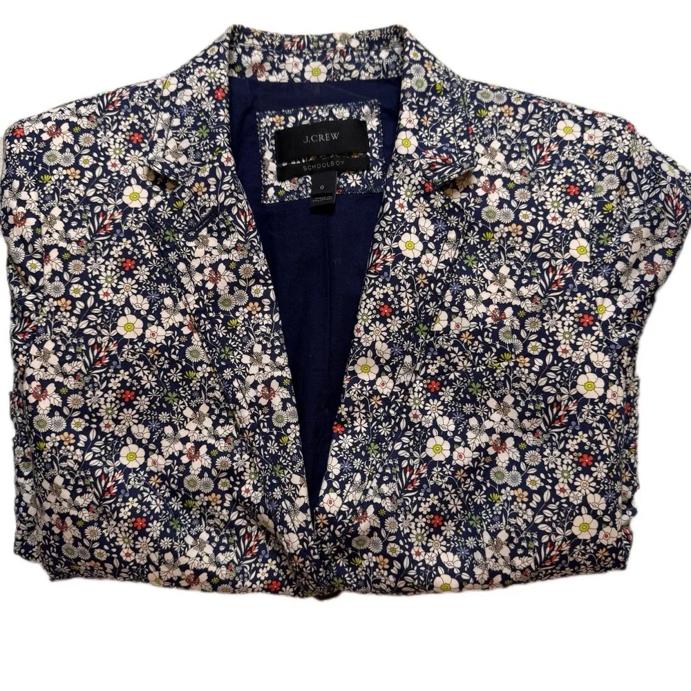 J Crew Liberty Floral‎ Fabric Schoolboy Blazer Size 0
